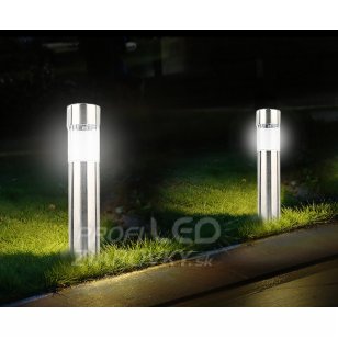 Záhradné solárne LED svietidlo TUBA - silver