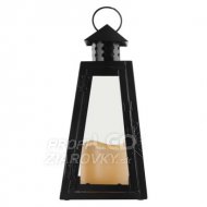 LED lampáš čierny, hranatý, 26,5 cm, 3x AAA, vnútorný, vintage