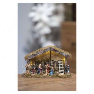 LED vianočný betlehem, 17 cm, 2x AA, vnútorný, teplá biela