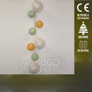 Vianočná led svetelná ozdoba vnútorná - na batérie - gule mix - teplá biela Vianočná led svetelná ozdoba vnútorná - na batérie - gule mix - teplá biela