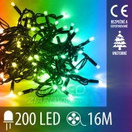 Vianočná led svetelná reťaz vnútorná - 200led - 16m multicolour
