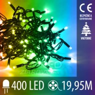 Vianočná led svetelná reťaz vnútorná - 400led - 19,95m multicolour