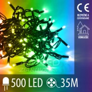 Vianočná led svetelná reťaz vonkajšia - 500led - 35m multicolour