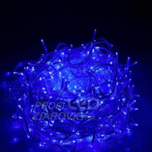 Vianočná led svetelná záclona na spájanie vonkajšia - programy - časovač + diaľkový ovládač - 300led - 12m modrá