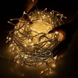 Vianočná led svetelná záclona na spájanie vonkajšia - programy - časovač + diaľkový ovládač - 300led - 12m teplá biela