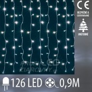 Vianočná led svetelná záclona vnútorná - záves - 126led - 0,9m studená biela